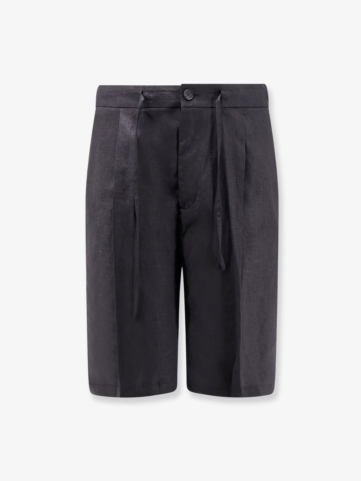 Hevò Men's Torre Lapillo Linen and Viscose Shorts Black