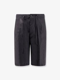 Hevò Men's Torre Lapillo Linen and Viscose Shorts Black