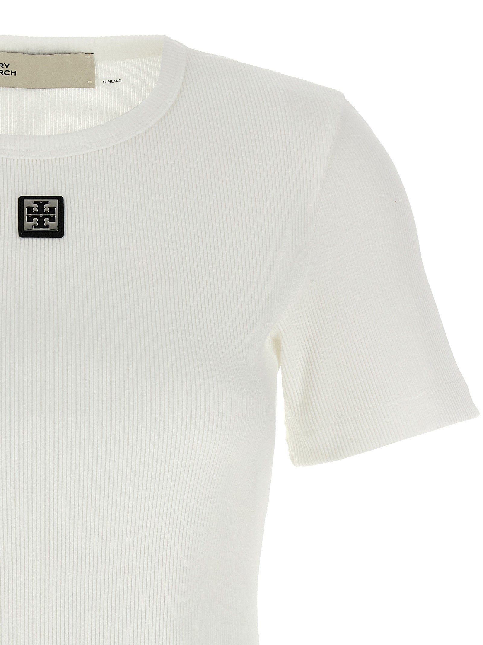 TORY BURCH - TORY BURCH - Logo plaque t-shirt - Women’s Tops