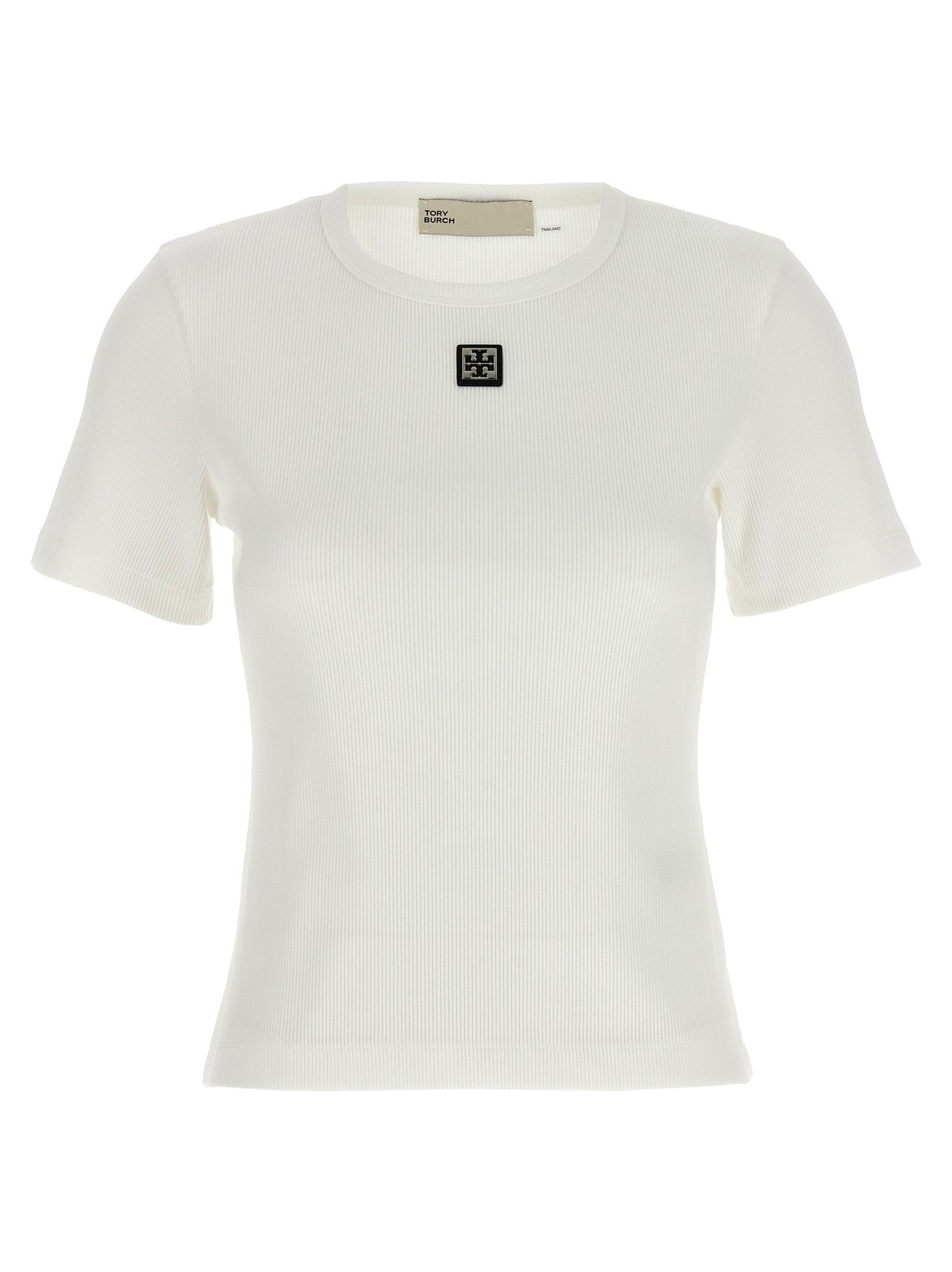 TORY BURCH - TORY BURCH - Logo plaque t-shirt - Women’s Tops