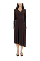 Tory Burch Women's Asymmetrical Midi Dress Brown