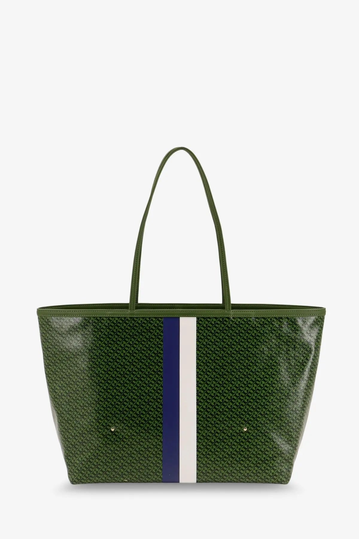 Tory Burch Women's Coated Canvas the Racer Tote Shoulder Bag Green, view 2
