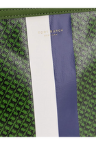 Tory Burch Women's Coated Canvas the Racer Tote Shoulder Bag Green, view 5