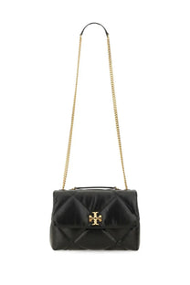 Tory Burch women’s convertible kira shoulder bag black quilted leather with gold-tone chain strap and logo clasp