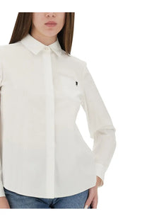 Tory Burch women’s white cotton poplin shirt with long sleeves a classic collar and chest pocket