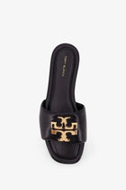 Tory Burch Women's Eleanor Leather Flat Sandals Black, view 4