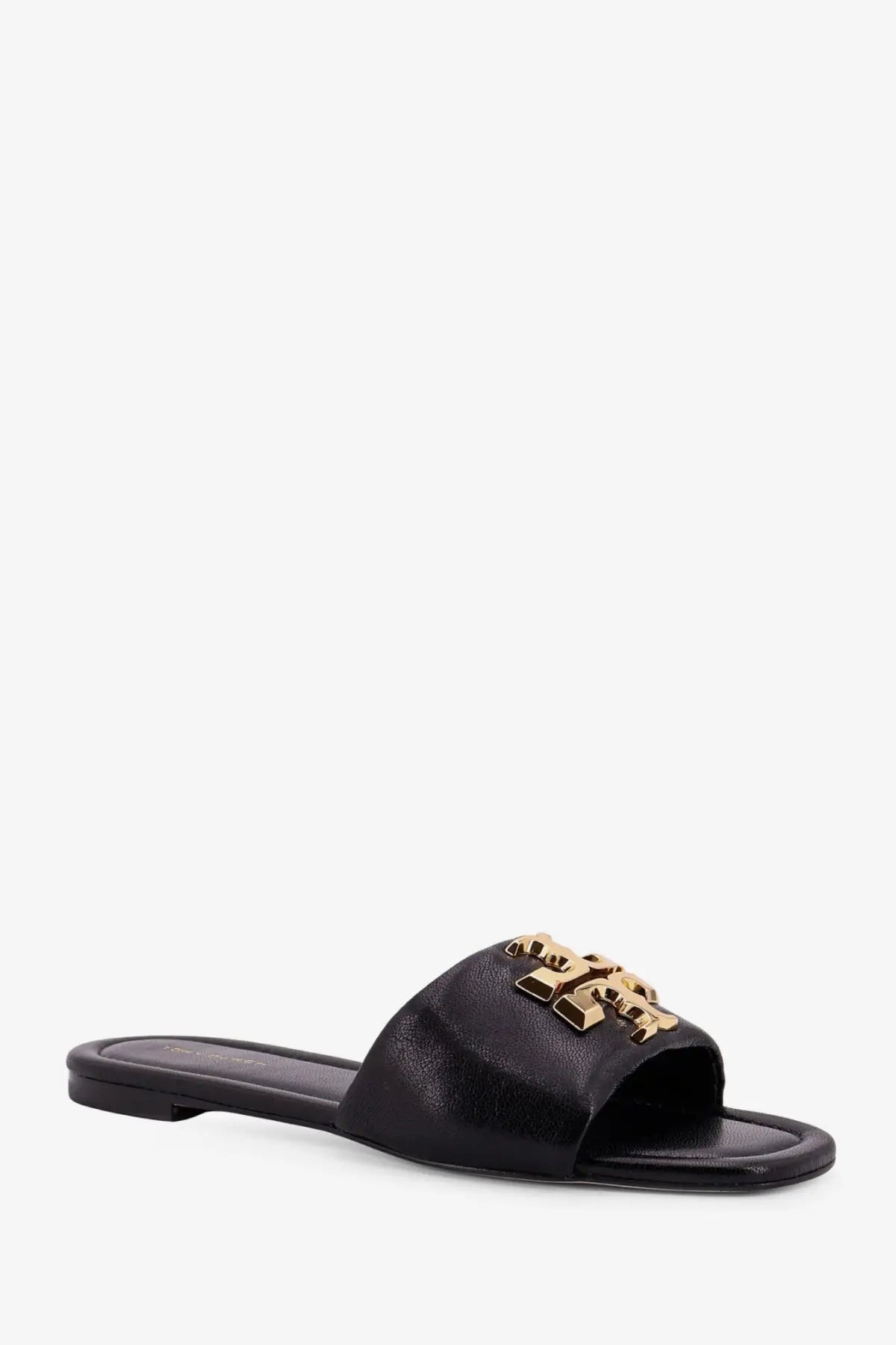 Tory Burch Women's Eleanor Leather Flat Sandals Black, view 2