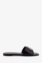 Tory Burch Women's Eleanor Leather Flat Sandals Black