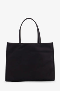 Tory Burch women’s Ella nylon shoulder bag black with sleek minimalist design and smooth matte finish fabric