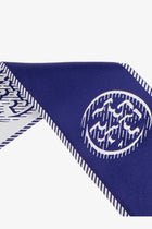Tory Burch Women's Medallion Ribbon Silk Tie Blue, view 2