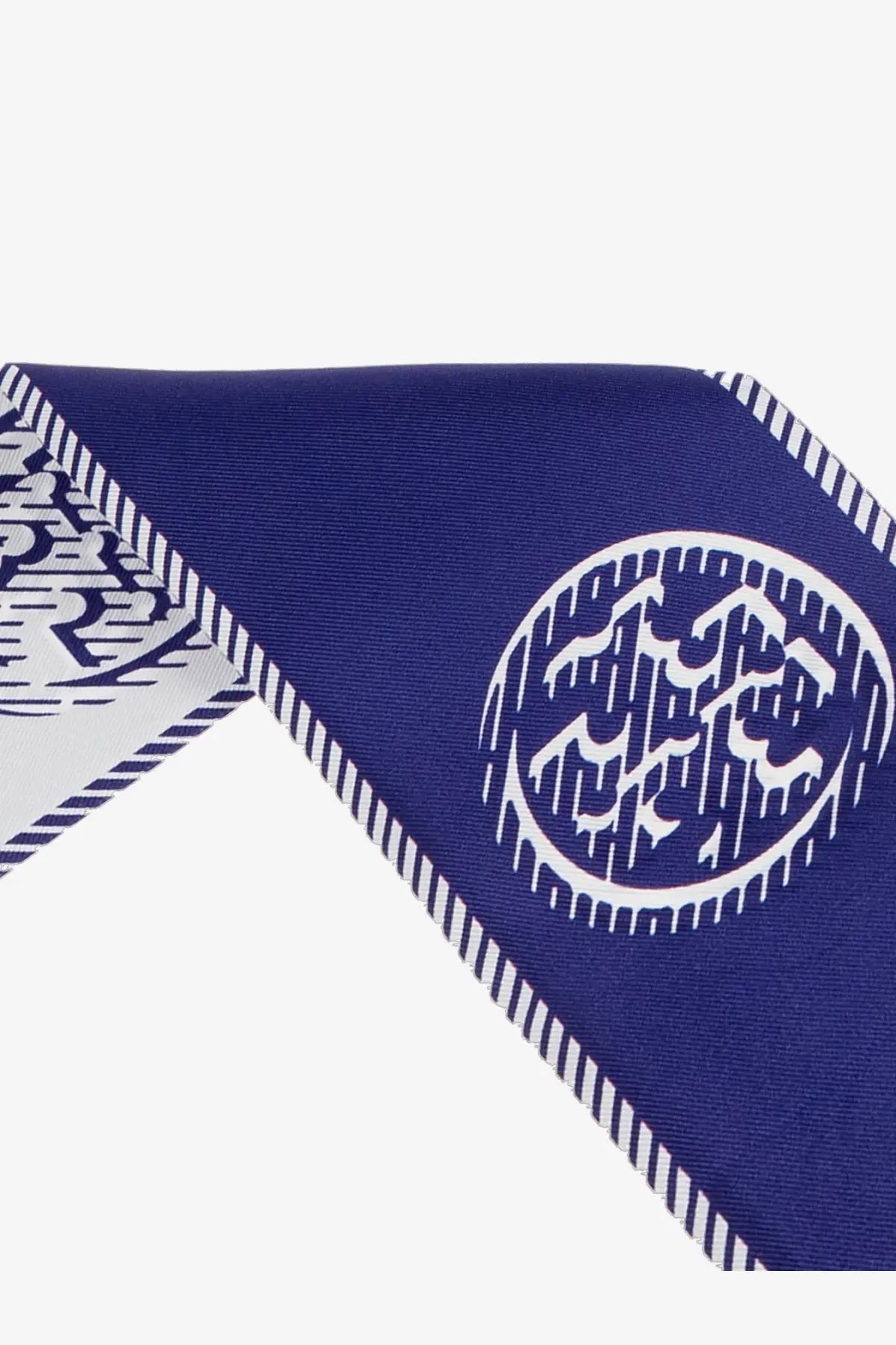 Tory Burch Women's Medallion Ribbon Silk Tie Blue, view 2