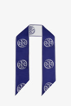 Tory Burch Women's Medallion Ribbon Silk Tie Blue