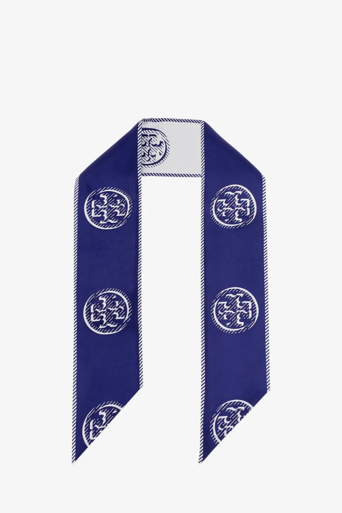 Tory Burch Women's Medallion Ribbon Silk Tie Blue