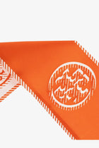 Tory Burch Women's Medallion Ribbon Silk Tie Grey, view 2