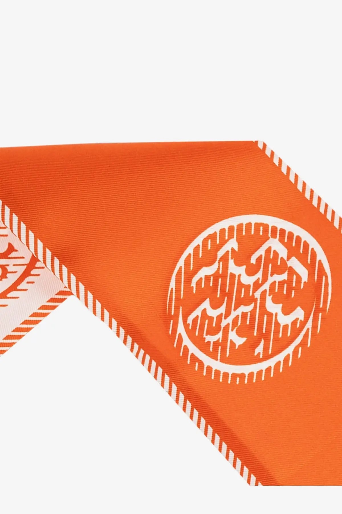 Tory Burch Women's Medallion Ribbon Silk Tie Grey, view 2