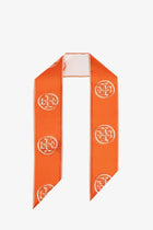 Tory Burch Women's Medallion Ribbon Silk Tie Grey