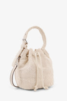 Tory Burch Women's Monogram Terry Mini Canvas Bucket Bag White, view 3