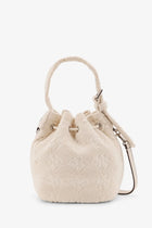 Tory Burch Women's Monogram Terry Mini Canvas Bucket Bag White, view 2