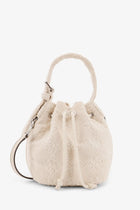 Tory Burch Women's Monogram Terry Mini Canvas Bucket Bag White
