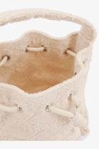 Tory Burch Women's Monogram Terry Mini Canvas Bucket Bag White, view 4