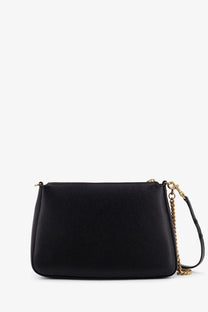 Tory Burch women’s Perry leather shoulder bag in black with textured leather and gold-tone chain strap