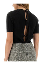Tory Burch Women's Ribbed Cotton Pullover Black, view 4