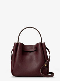 Tory Burch Women's Romy Leather Bucket Bag DARKCARMINE, view 2