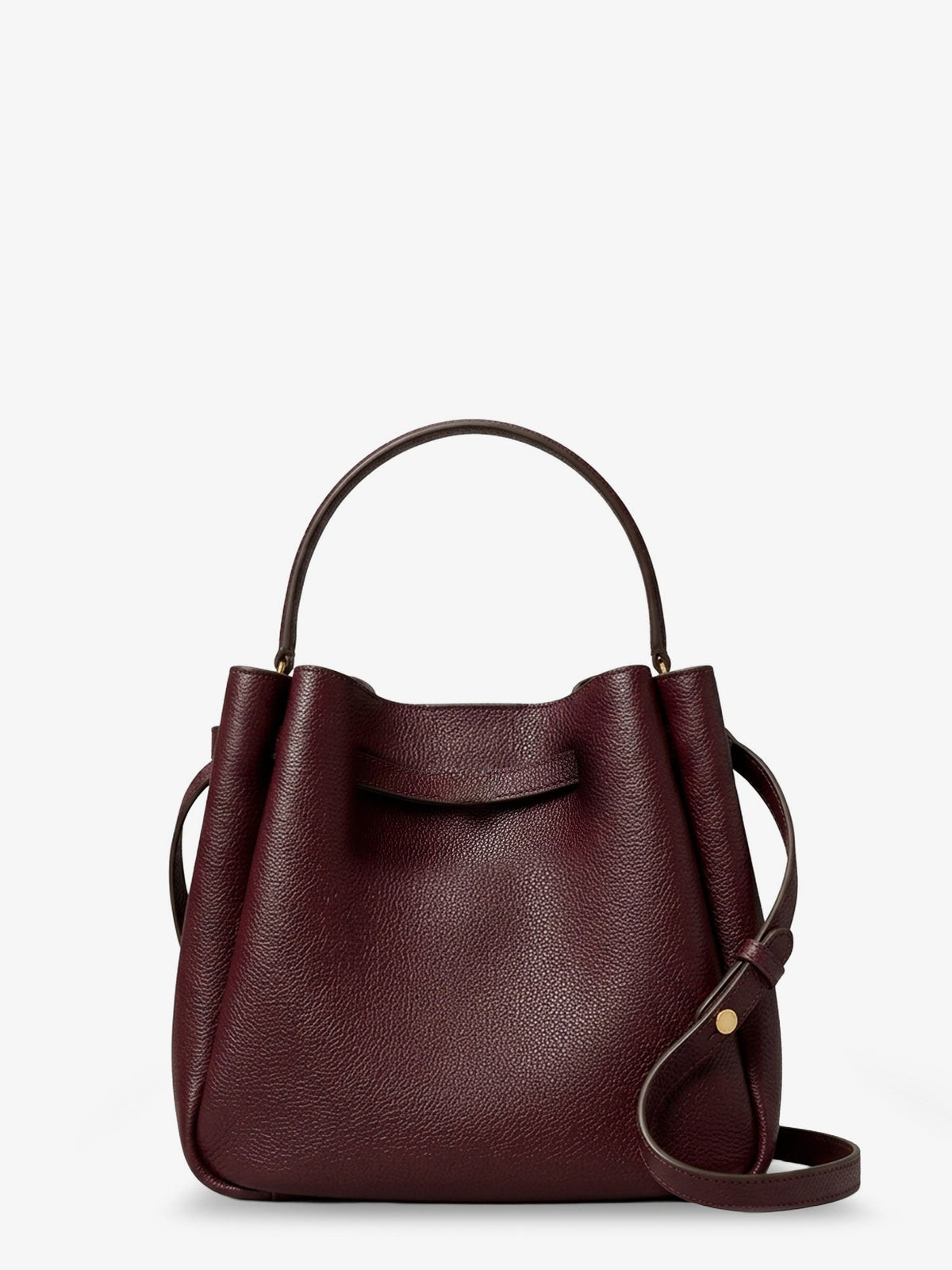 Tory Burch Women's Romy Leather Bucket Bag DARKCARMINE, view 2