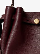 Tory Burch Women's Romy Leather Bucket Bag DARKCARMINE, view 4