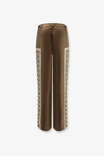 Tory Burch Women's Silk Trousers Brown