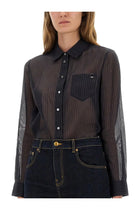 Tory Burch Women's Striped Cotton Shirt Blue, view 4