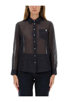 Tory Burch Women's Striped Cotton Shirt Blue