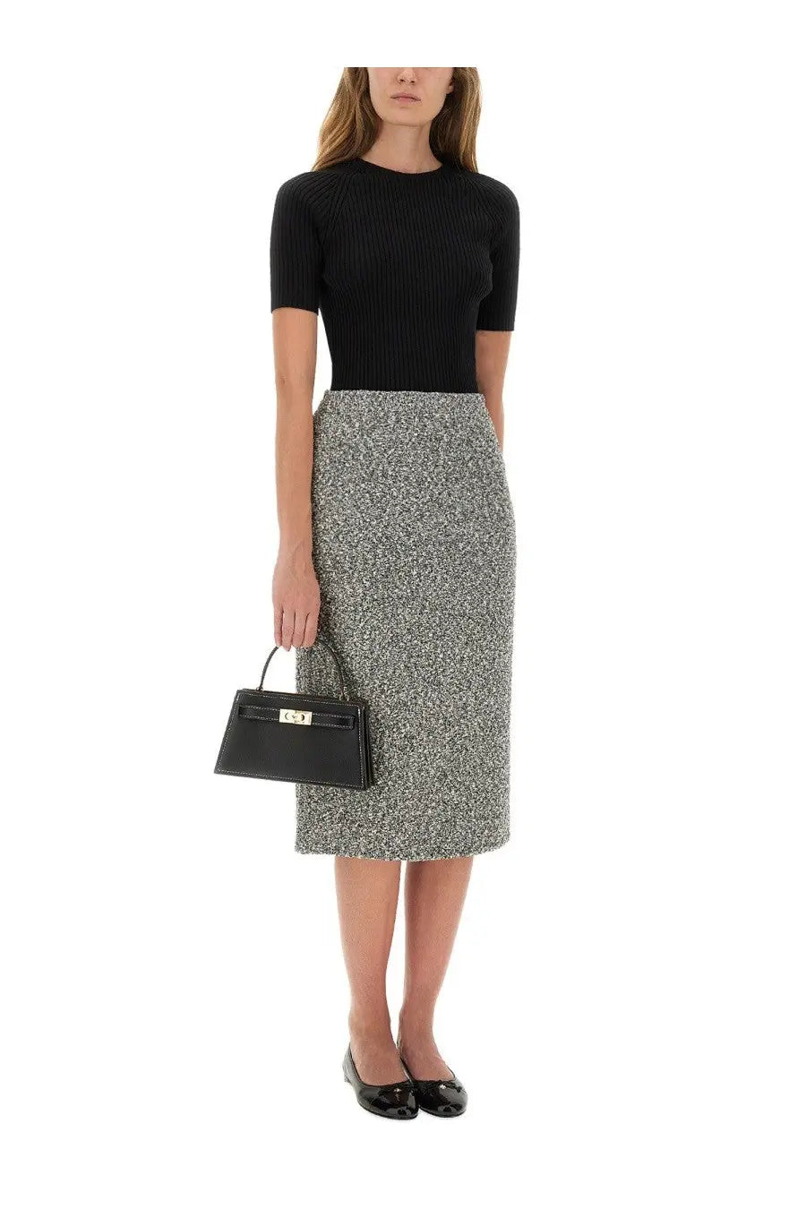 Tory Burch Women's Tweed Skirt Black, view 2