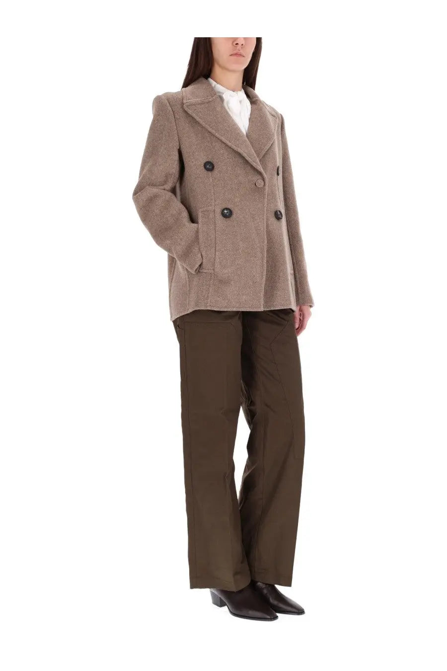 Tory Burch Women's Wide Twill Jacket Brown, view 2