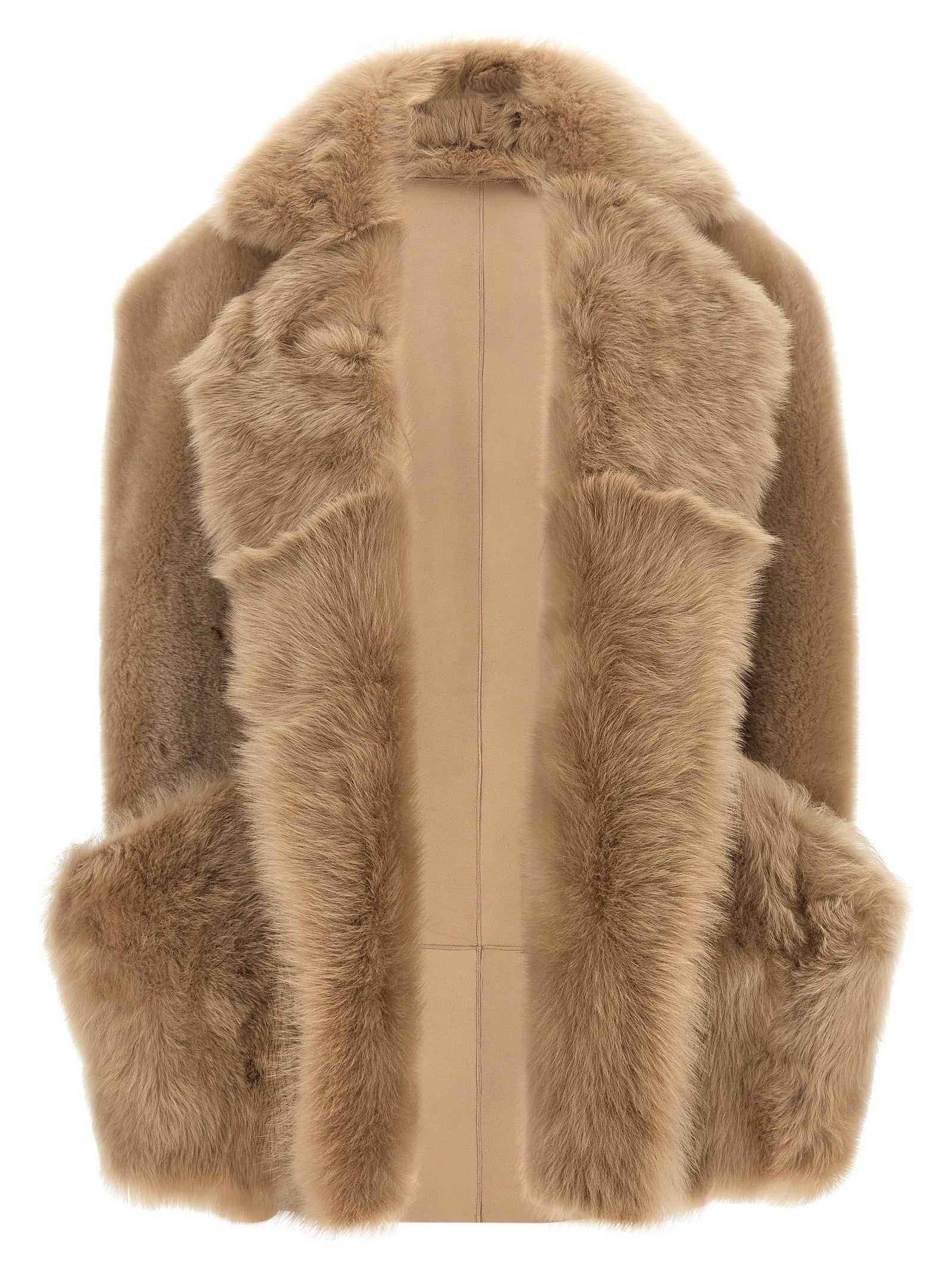 Blancha Toscana Shearling Vest Beige