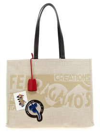 Ferragamo Tote Bag Shopping Bag Beige