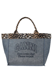 Ganni Women's Tote Bag Blue