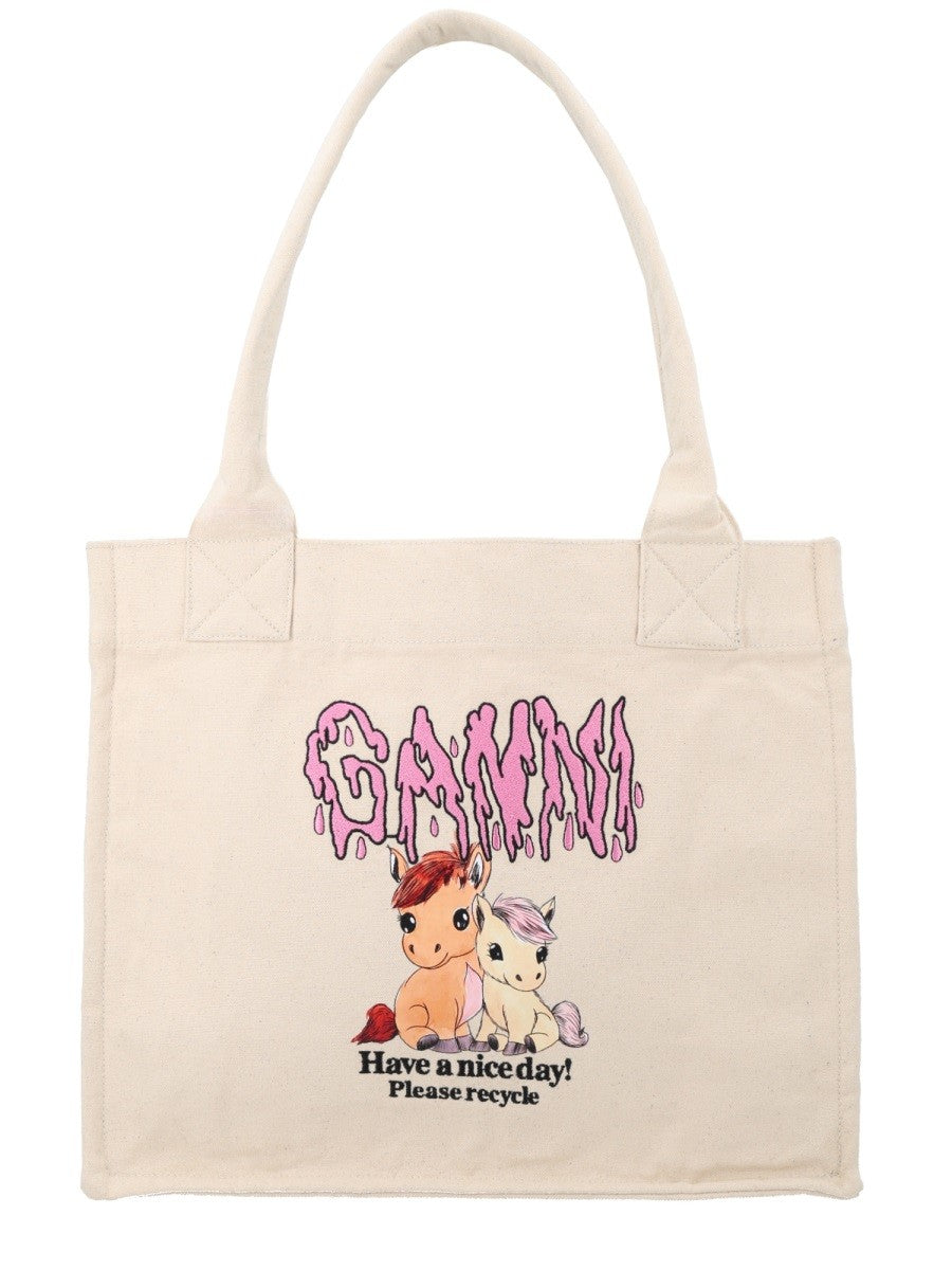 Ganni Women's Tote Bag White