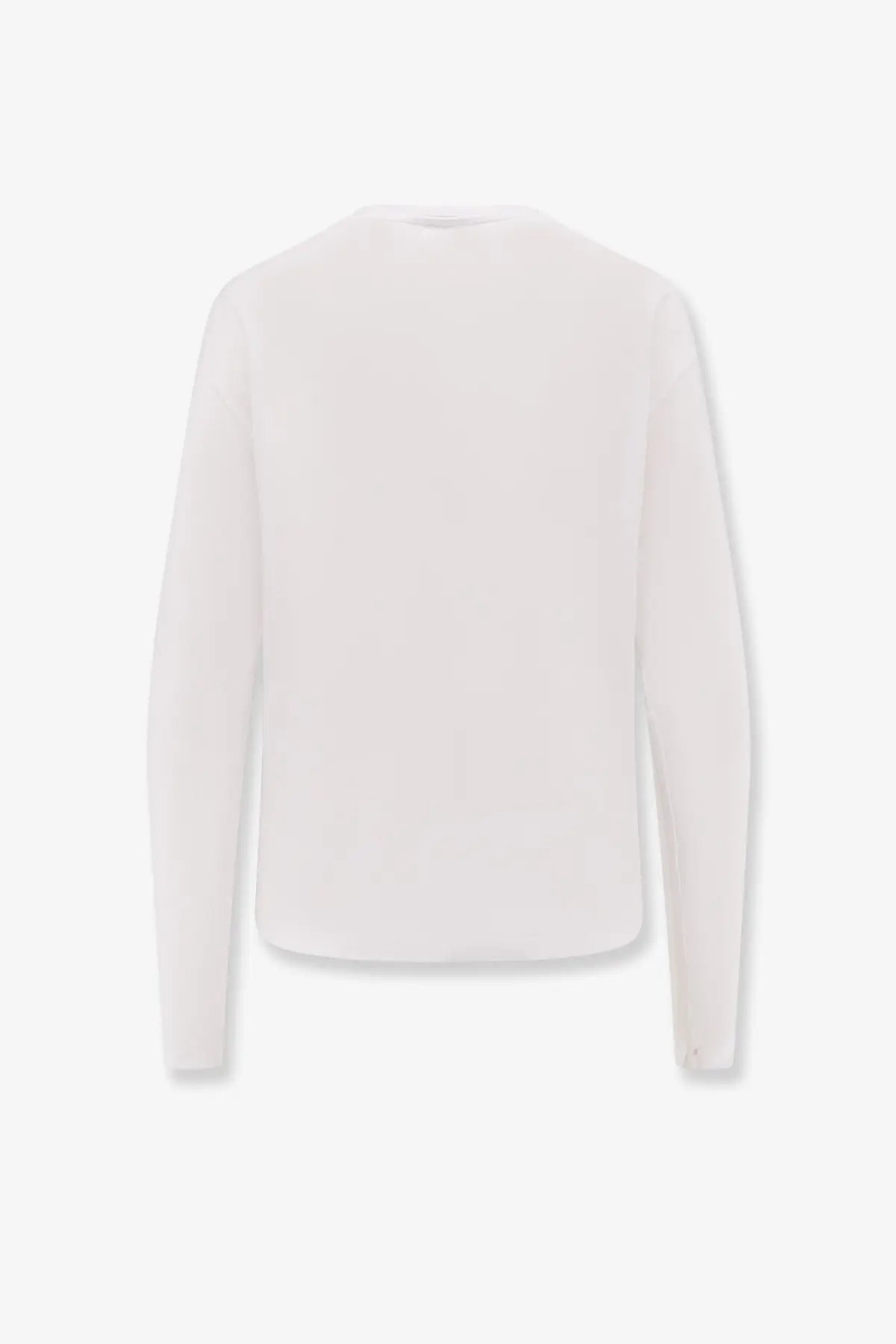 Toteme women’s classic white long sleeve shirt with a crew neckline made from lyocell and cotton blend