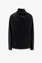Toteme Women's Cowl Neck Viscose and Linen Shirt Black