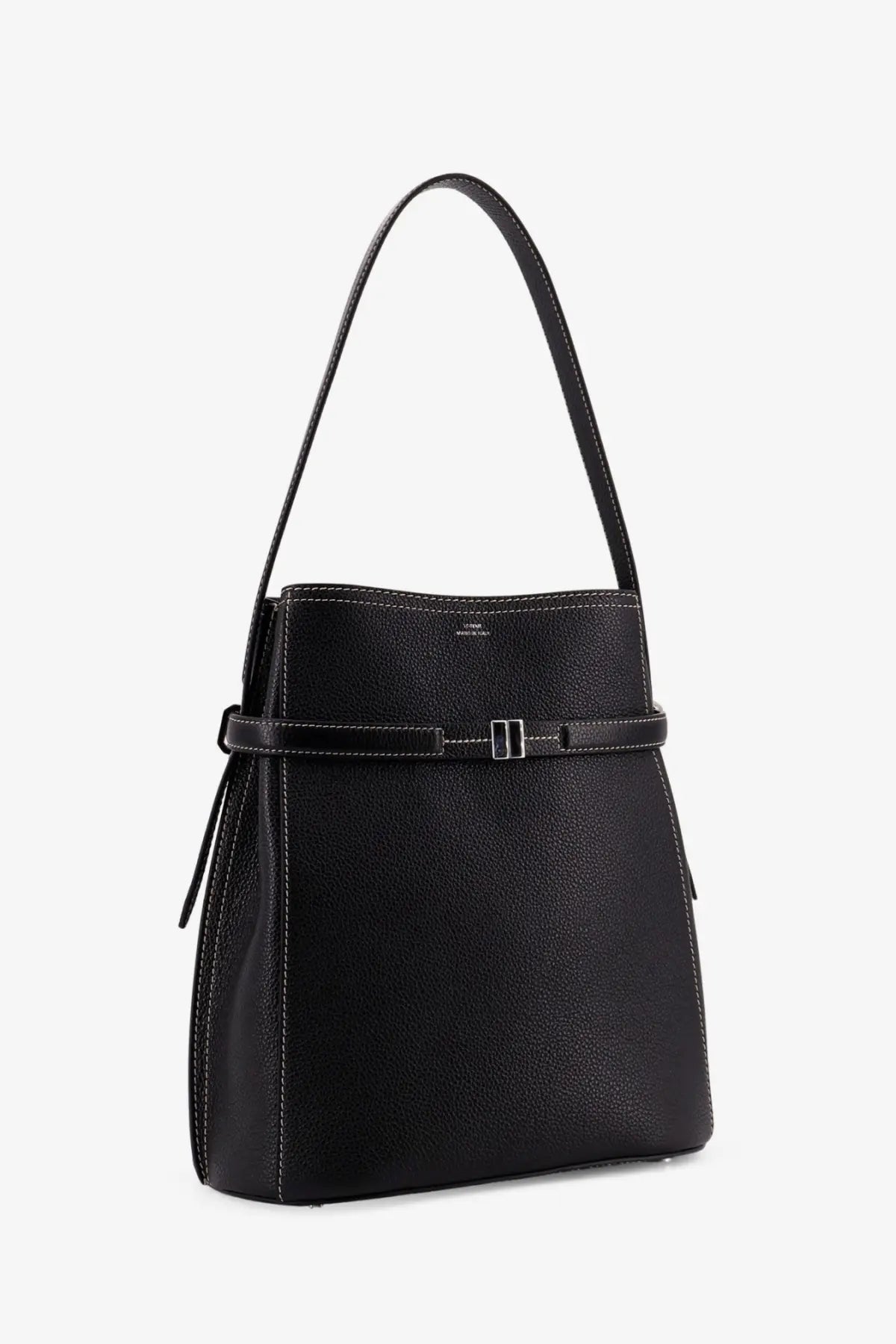 Toteme Women's Hammered Leather Bucket Bag Black, view 4