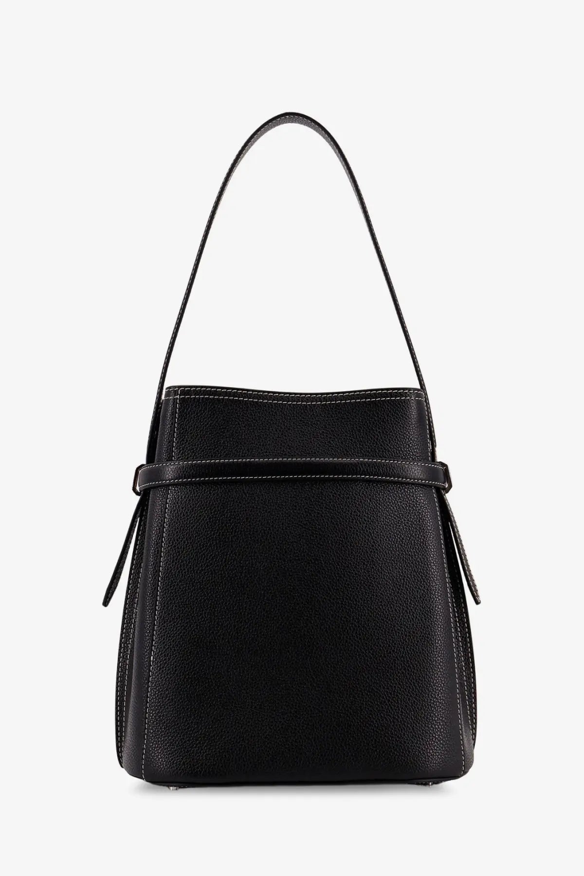 Toteme Women's Hammered Leather Bucket Bag Black, view 3
