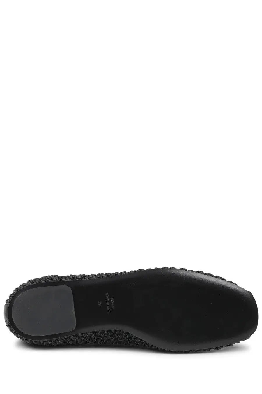 Toteme women’s leather ballerina black flat shoe with textured braided upper and smooth rubber sole