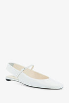 Toteme Women's Leather Ballet Flats White, view 2