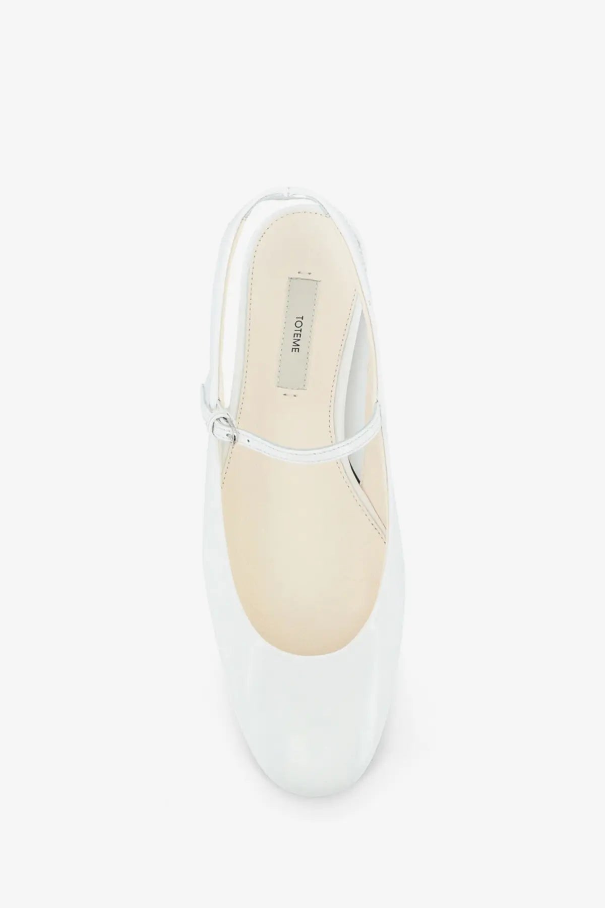 Toteme Women's Leather Ballet Flats White, view 4