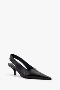 Toteme women’s black leather slingback pump with pointed toe and slender heel for elegant wear