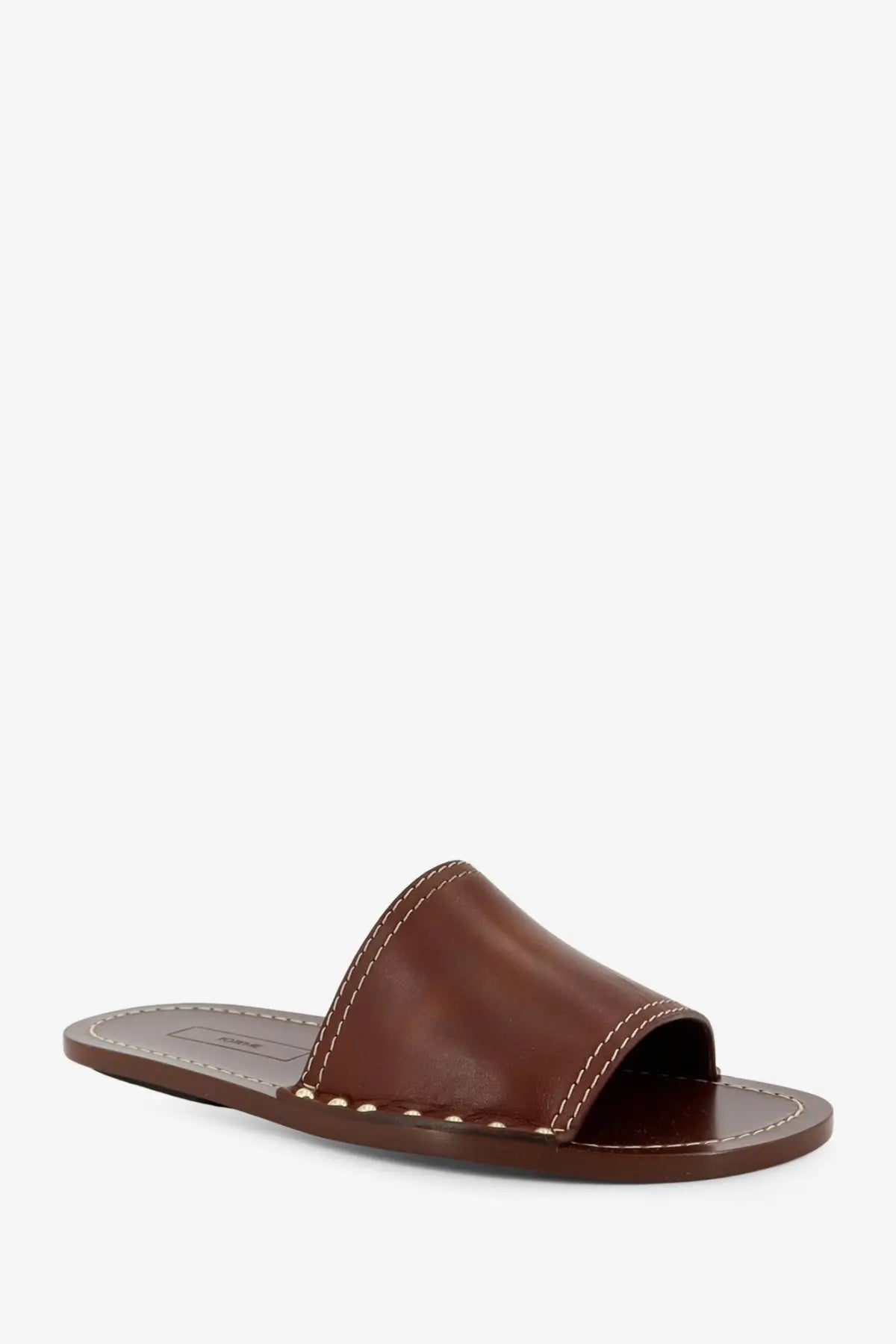 Toteme Women's Low Leather Sandals Brown, view 2
