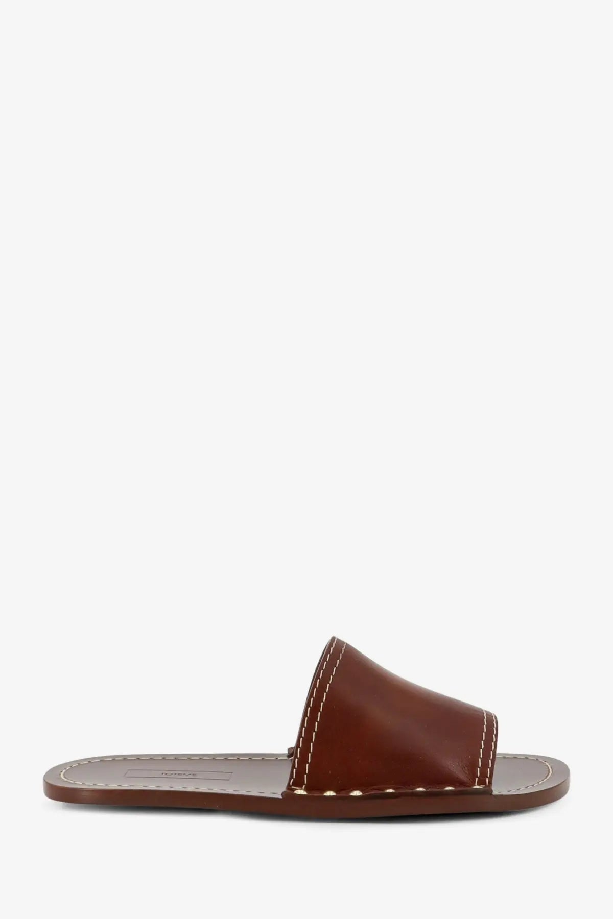 Toteme Women's Low Leather Sandals Brown