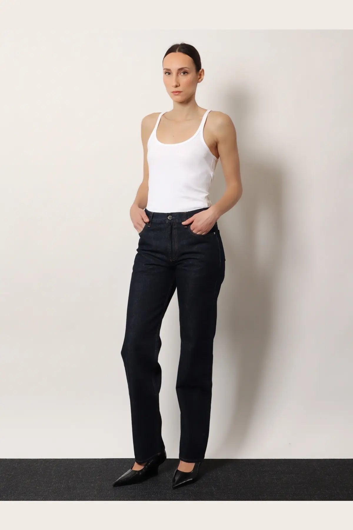 Toteme Women's Low Straight Denim Jeans Blue, view 2