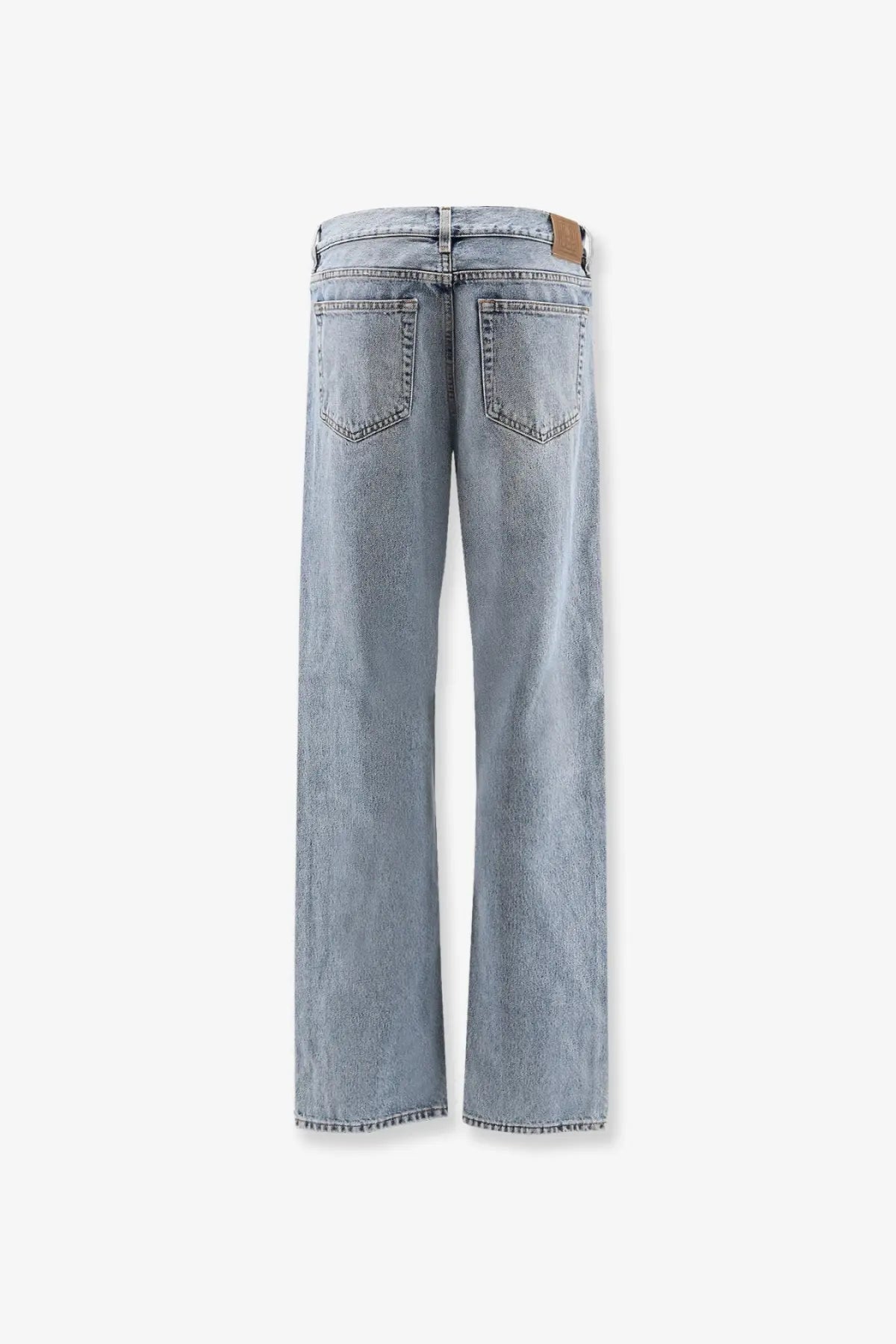 Toteme women’s low straight organic cotton jeans in grey with light-wash denim and frayed hems